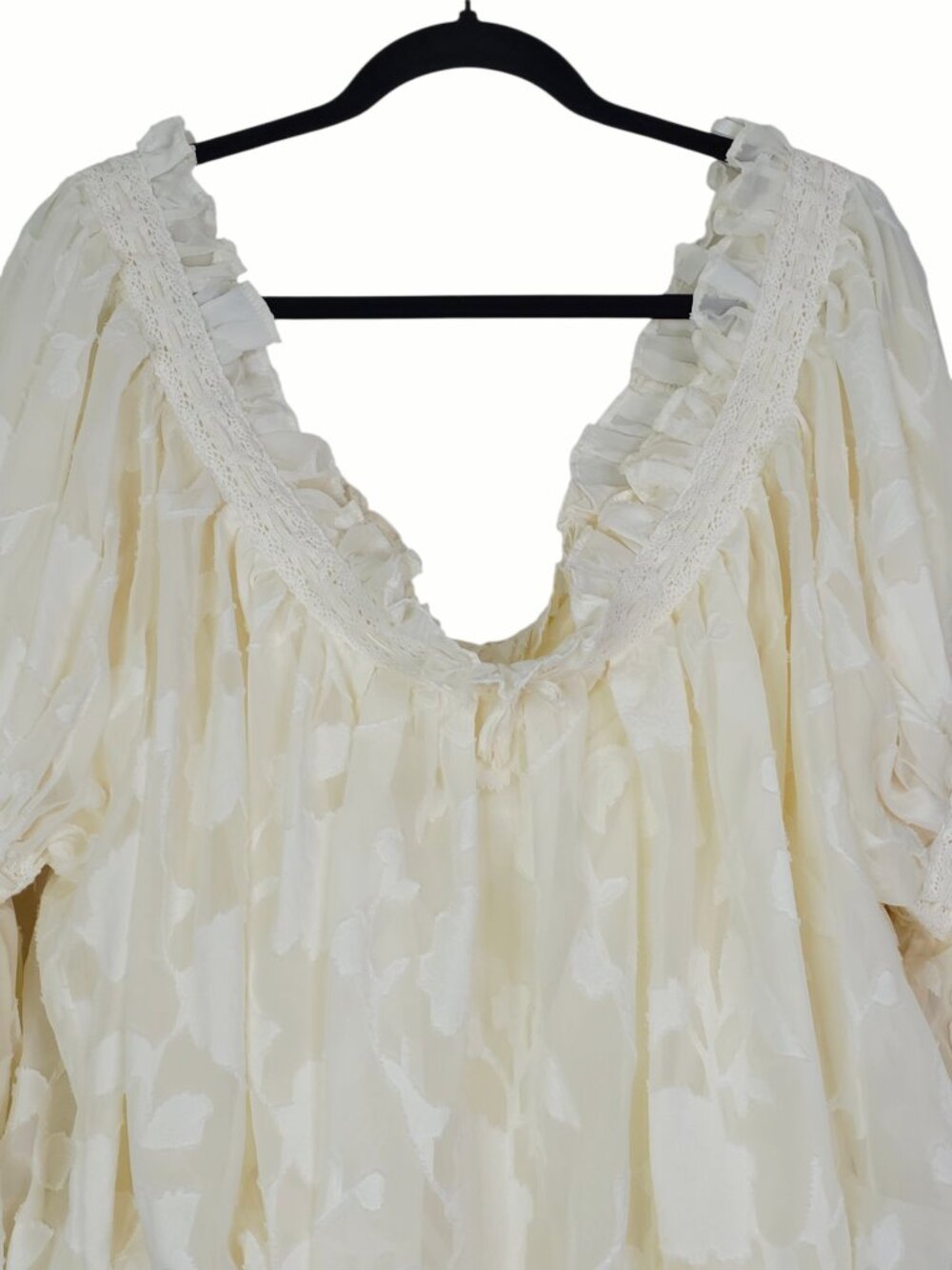 The Bekk Elora Dress Ivory‎ Lace Floral Off Shoulder Mini NWT Size XS/S - Picture 7 of 13